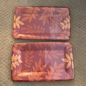 16 Autumn Branches Rectangle Plastic Coated Plates Thanksgiving